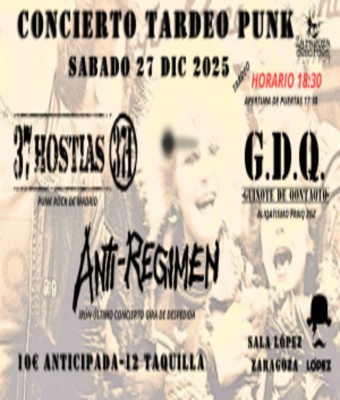 ANTIREGIMEN 37 HOSTIAS GUIÑOTE DE QONTAQTO en Zaragoza
