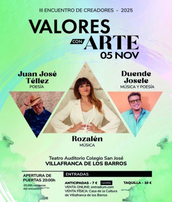 III ENCUENTRO VALORES CON ARTE - Rozalén, Juan José Téllez y Duende Josele en Badajoz