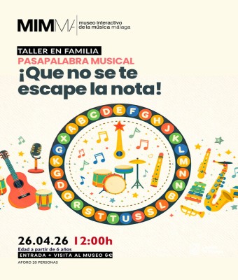 Taller familiar: Pasapalabra Musical, ¡Que no se te escape la nota! en Málaga