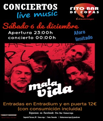 “MALA VIDA” versiones pop rock español  en Tarragona