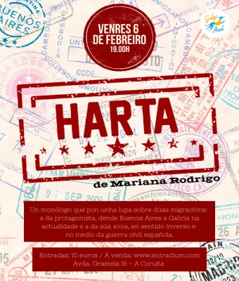 Harta. Monólogo de Mariana Rodrigo (7 de marzo, 19h) en Coruña, A