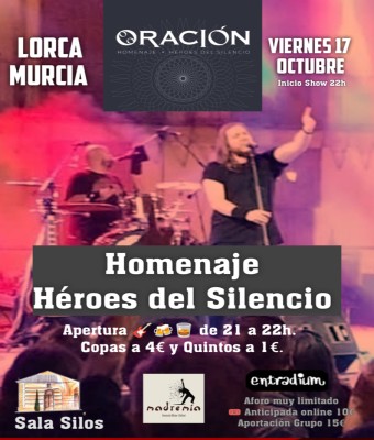 VIE 17/10 Homenaje Héroes del Silencio - Sala SILOS Lorca - Madremía  en Murcia