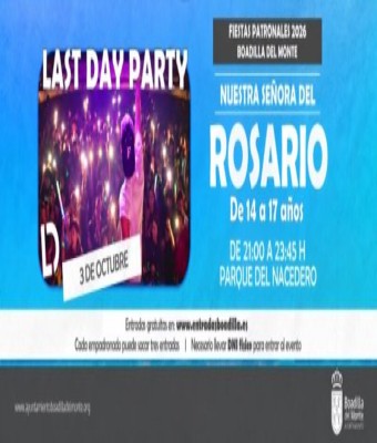 LAST DAY PARTY. 14 – 17 años – SÁBADO 3 en Parque Nacedero en Madrid