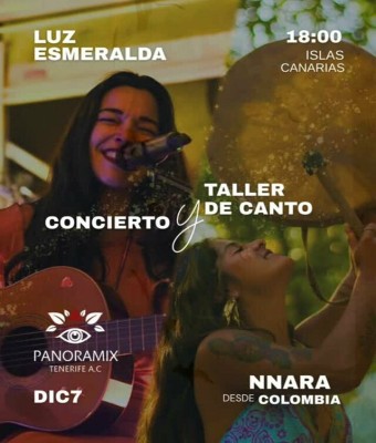 Concierto y taller de voz con NNara y Luz Esmeralda en Santa Cruz de Tenerife