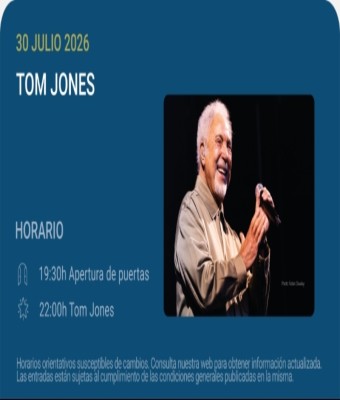 Tom Jones - Noches del Botánico 2026 en Madrid