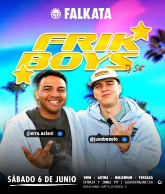 FALKATA X FRIKBOYS - SÁBADO 6 DE JUNIO - DJ SET ERRA Y JUAN BEATO en Valencia