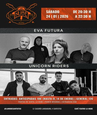 EVA FUTURA & UNICORN RIDERS - EN CONCIERTO en Bizkaia