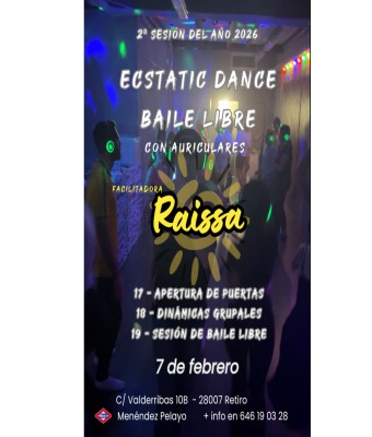 Sesión de Baile libre - Ecstatic Dance con auriculares en Madrid
