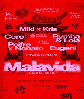 MALAVIDA 14/02 CAFÉ MILANO GALA DE TARDE CARNAVAL en Balears, Illes