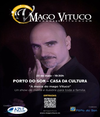 "A maxia do Mago Vituco" en Porto do Son. Show de magia familiar en Coruña, A