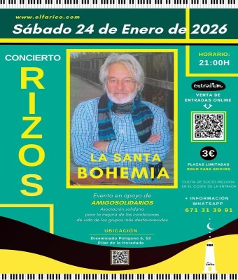 CONCIERTO EN EL FARICO: RIZOS , LA SANTA BOHEMIA  en Alicante/Alacant