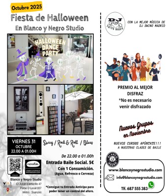 Party Halloween 2025 en Blanco y Negro Studio en Madrid