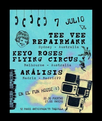 TEE VEE REPAIRMANN + KRFC + ANÁLISIS @FUNHOUSEMUSICBAR en Madrid