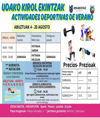 Abuztuko  kirol jarduerak  //  Actividades  deportivas en agosto en Araba/Álava