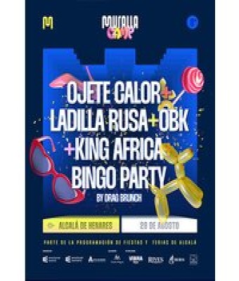 Muralla Camp - Ojete Calor - Ladilla Rusa - OBK - King Africa - Bingo Party By Drag Brunch en Madrid - Huerta del Obispo