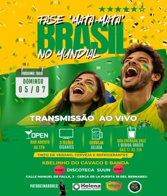 Brasil no Mundial  Domingo 05/07 en Madrid