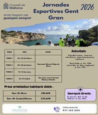 Jornades Gent Gran - 4t Torn - 16 al 17 d'abril - Iberostar Waves Ciudad Blanca ****  en Balears, Illes