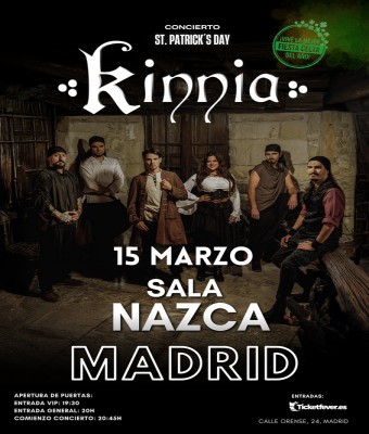 Concierto de St. Patricks Day con KINNIA - ¡vive la mejor fiesta celta del año! en Madrid
