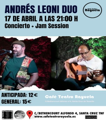 Leoni-Martín Dúo + Jam Session, en el Café Teatro Rayuela en Santa Cruz de Tenerife