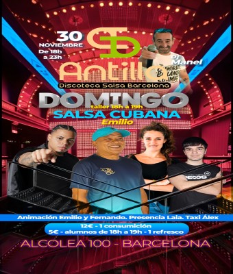 ANTILLA SALSA BARCELONA - DOMINGO 30 NOVIEMBRE