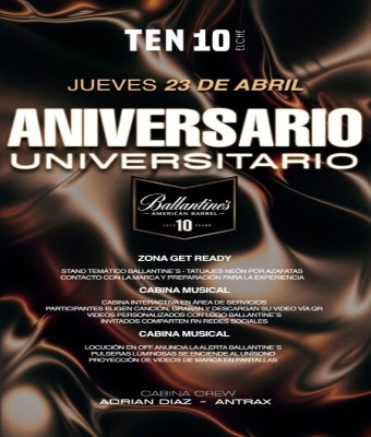 jueves 23 Abril ANIVERSARIO universitario en Alicante