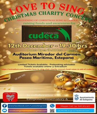 LOVE TO SING, CHRISTMAS CHARITY CONCERT IN AID OF CUDECA en Málaga