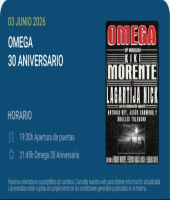 Omega 30 aniversario - Noches del Botánico 2026 en Madrid