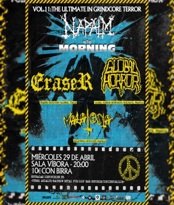 Napalm: ERASER [Ita] + GLOBAL HORROR [Fra] + MALATESTA [Gra] en Granada