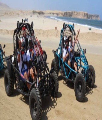 PASEO EN DUNE BUGGY POR LA RESERVA NACIONAL DE PARACAS - +PLAYA ROJA + DESIERTO LUNAR