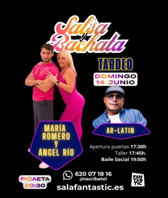 Tardeo Bachata&Salsa - TALLER María Romero&Ángel Rio - Show AR-LATIN en Valencia