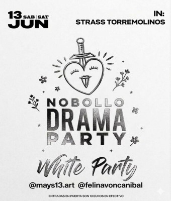 Nobollodramaparty WHITE party 2026 en Málaga