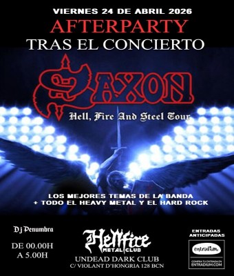 AFTERPARTY SAXON + Especial Heavy Metal y Hard Rock en Barcelona