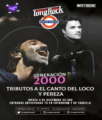 Tributo a El Canto del Loco + Pereza en Long Rock Sevilla