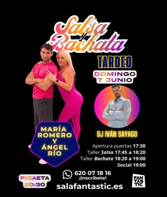 Tardeo Bachata&Salsa - TALLER María Romero&Ángel Rio - Show DJ Iván Sayago en Valencia