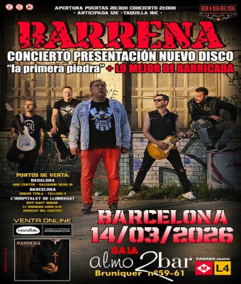 BARRENA EN CONCIERTO - BARCELONA - PRESENTACIÓN DE SU NUEVO DISCO " LA PRIMERA PIEDRA"