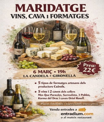 Maridatge de vins, cava i formatges en Barcelona