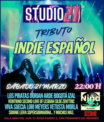 Tardeo + Tributo al Indie Español - Studio 21 en Madrid