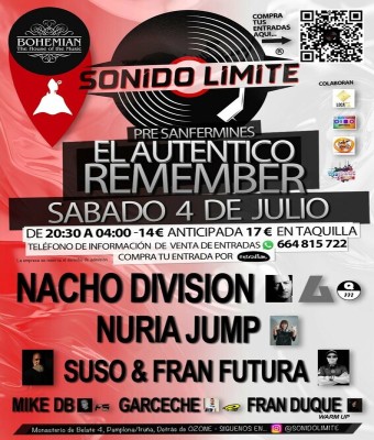 SÁBADO 4/7/2026 SONIDO LÍMITE. EL AUTÉNTICO REMEMBER en Navarra