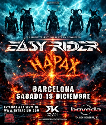 EASY RIDER + HAPAX, Sala Bóveda, BARCELONA