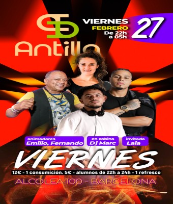 ANTILLA SALSA BARCELONA - VIERNES 27 FEBRERO