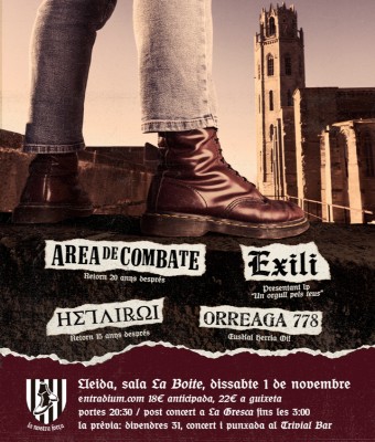 Presentació 'Un orgull pels teus': Exili  Area de Combate  Hetairoi  Orreaga 778 en Lleida