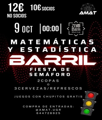 JUEVES 9 OCTUBRE - BARRIL de MATEMÁTICAS y ESTADÍSTICA - Zambra Night Club Granada