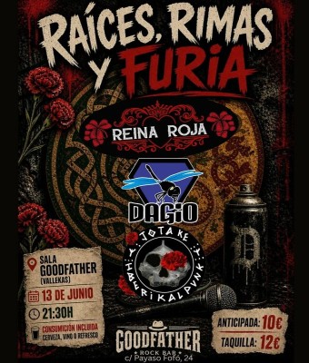 Raíces, Rimas y Furia: Jota Ke + Reina Roja + Dagio en Madrid